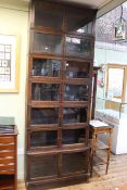 Early 20th Century oak Globe Wernicke style seven height stacking bookcase,