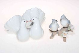 Lladro Couple of Doves and Natures Duet, both with boxes (2).