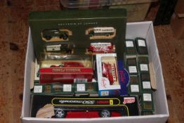 Box of Diecast model vehicles including Days Gone, Models of Yesteryear.