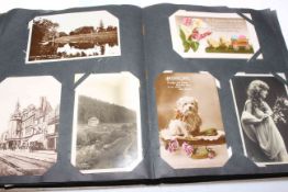 Vintage postcard album depicting real photographic and printed postcards including Codford street