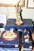 Border Fine Arts, five boxed sculptures including Harvest Home and Fox with Cubs.