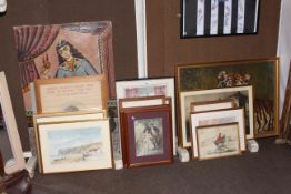 Large collection of pictures and prints including Norman Robertshaw watercolour,