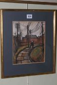 Norman Cornish (1919-2014), Power Station, pastel, 24cm by 20cm, framed.