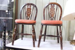 Pair Windsor wheel back child's chairs.