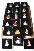 Collection of eighteen Royal Doulton miniature ladies, all boxed.
