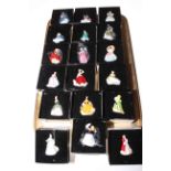 Collection of eighteen Royal Doulton miniature ladies, all boxed.