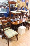 19th Century rectangular mahogany breakfast table on turned pedestal to four splayed legs,