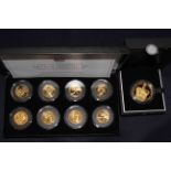 The Royal Mint 60th Anniversary of the Queen's Coronation UK £5 gold plated silver proof coin and a