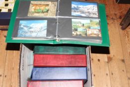 Five postcard albums housing real photographic and printed postcards including Foulridge