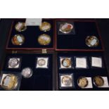 Collection of gold plated and other coins.