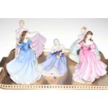 Five Royal Doulton ladies, Rebecca 1998, Lauren 1999, Rachel 2000,