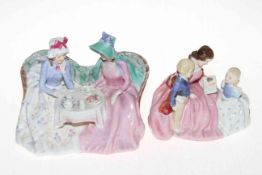 Two Royal Doulton groups, Afternoon Tea HN1747, and The Bedtime Story HN2059.