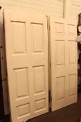 Collection of nine various painted interior and exterior doors.