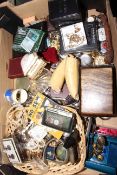 Box of jewellery (some gold), watches, souvenir spoons, etc.