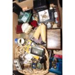 Box of jewellery (some gold), watches, souvenir spoons, etc.