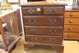 Small oak Georgian style chest of two short above three long drawers,