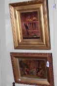 Two gilt framed bevelled chrystoleums.