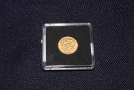 1904 Edward VII gold half sovereign. In capsulated casing. With COA No. 00030.