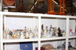Large collection of figurines including two Coalport 'Evening Elegance' and 'Evening at the Opera',