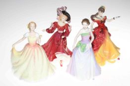 Four Royal Doulton ladies, Patricia 1993, Belle 1996, Jessica 1997 and Deborah 1995.