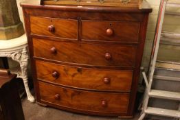 Victorian mahogany bow front chest of two short above three long drawers.