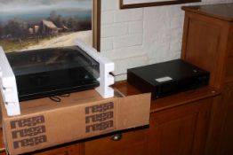 Rega Planar 2 turntable, boxed as new, and Sony 60ES cassette deck.