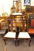 Rectangular mahogany extending dining table and leaf together with eight various Queen Anne style