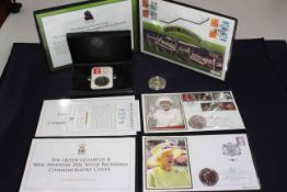 Collection including 1oz silver Britannia coins inc 2016 by Date Stamp in capsulated case with COA,