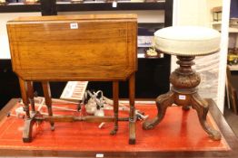 Victorian rosewood Sutherland table and Victorian revolving piano stool.