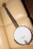 Ozark mother of pearl inlaid banjo.