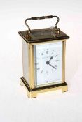 French gilt brass eight day carriage clock.