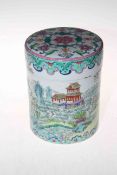 Chinese polychrome lidded jar, 20cm.