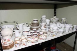 Collection of teawares including Royal Worcester Prince Regent, Hammersley Dresden sprays,