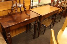 Victorian mahogany side table, Victorian fold top table, plant stand, stool,