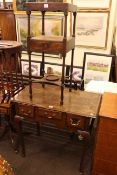 Georgian oak and mahogany three drawer lowboy and Georgian mahogany washstand.