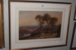 William Robinson (1835-1895), View of Richmond, North Yorkshire, watercolour, 32cm by 50cm, framed.