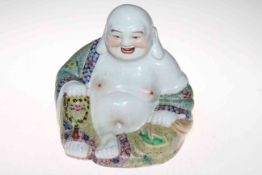 Large Chinese happy Buddha, with impressed mark to base, 23.5cm.