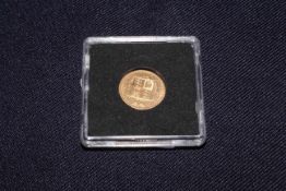 1885 Queen Victoria gold half sovereign. In capsulated casing with COA No. 00089.