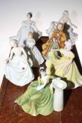 Seven Royal Doulton ladies, Secret Thoughts, Ninette, Tracey, Heather, Rachel,