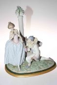 Lladro Pierrot's Proposal, with base, issue year 1997 and retirement 2000, 48cm high.