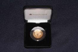 A 500th Anniversary 22 carat gold proof double sovereign (£2) 1989.