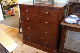 Victorian mahogany chest of two short above three long graduated drawers on plinth base,