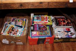 Collection of Viz magazines, annuals and others in three boxes.