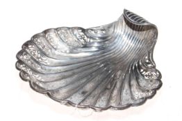 Late Victorian silver pierced shell shaped dish, Martin Hall, Sheffield 1895,