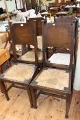 Set of four oak Arts & Crafts dining chairs in the manner of William Birch.