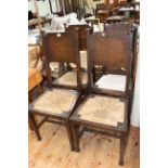 Set of four oak Arts & Crafts dining chairs in the manner of William Birch.