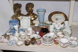 Collection of Wedgwood Jasperware, Spode, Minton, Royal Worcester, trinket boxes,