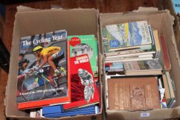 Four boxes of cycling interest books and ephemera.