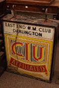 Darlington East End W.M. Club illuminated hanging sign.
