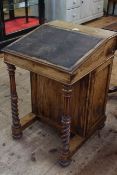 Victorian walnut Davenport having secret drawer fitted with stationery compartment and ink bottle